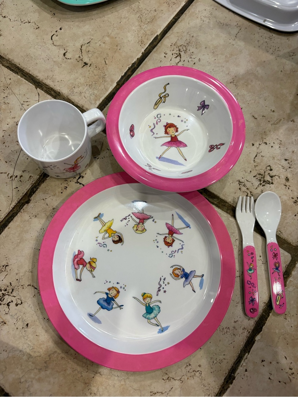 Pink Ballerina Kids Dinnerware Set by
